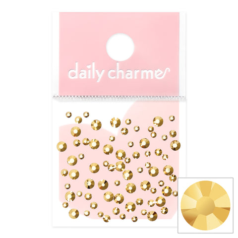 Charme Crystal Round Flatback Rhinestone / Aurum Metallic Gold Nail Art