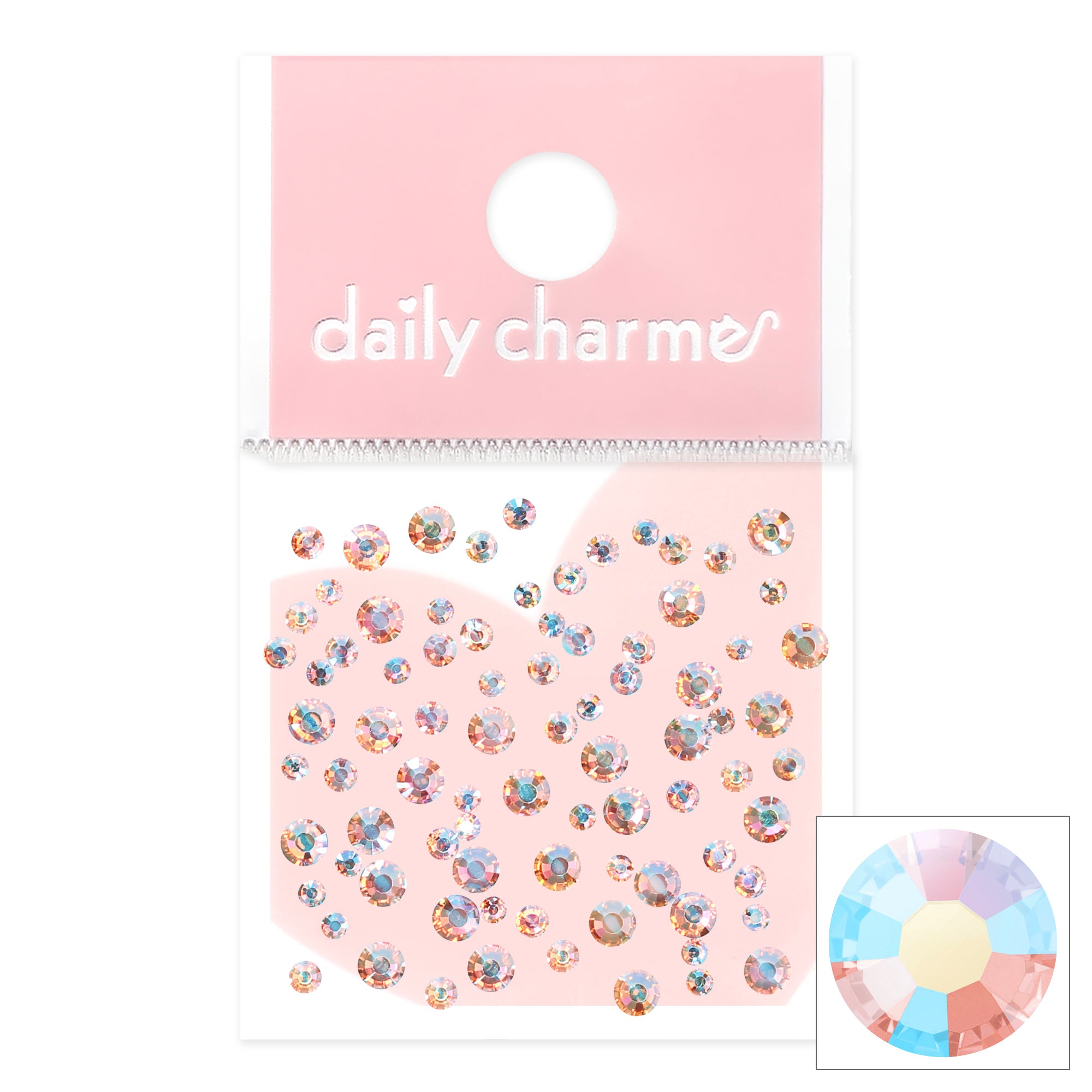 Charme Crystal Round Flatback Rhinestone / Vintage Rose AB Charme Crystal Round Flatback Rhinestone / Vintage Rose AB Light Pink Nail Art Supply