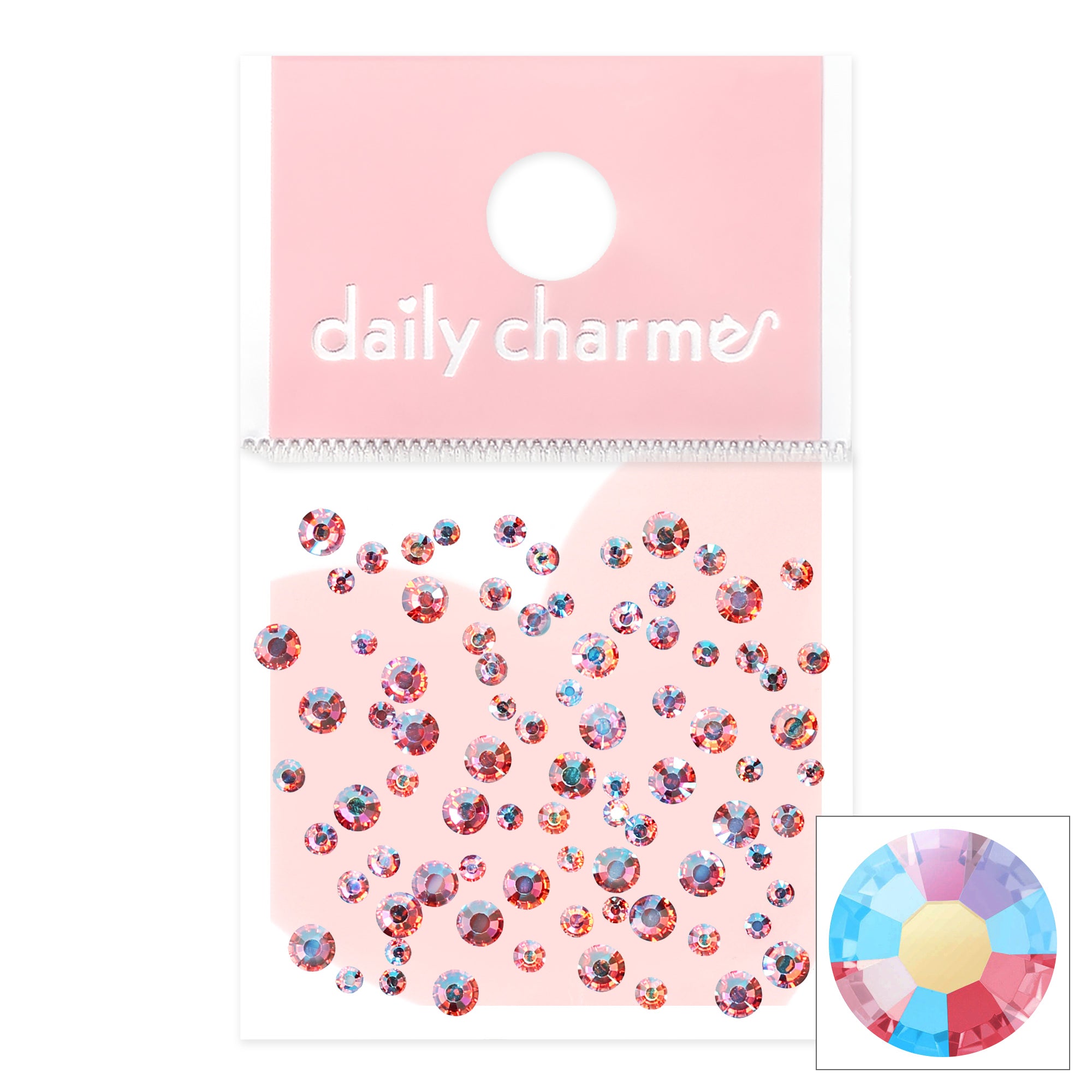 Charme Crystal Round Flatback Rhinestone / Rose AB Charme Crystal Round Flatback Rhinestone / Rose AB Pink Nail Art Design