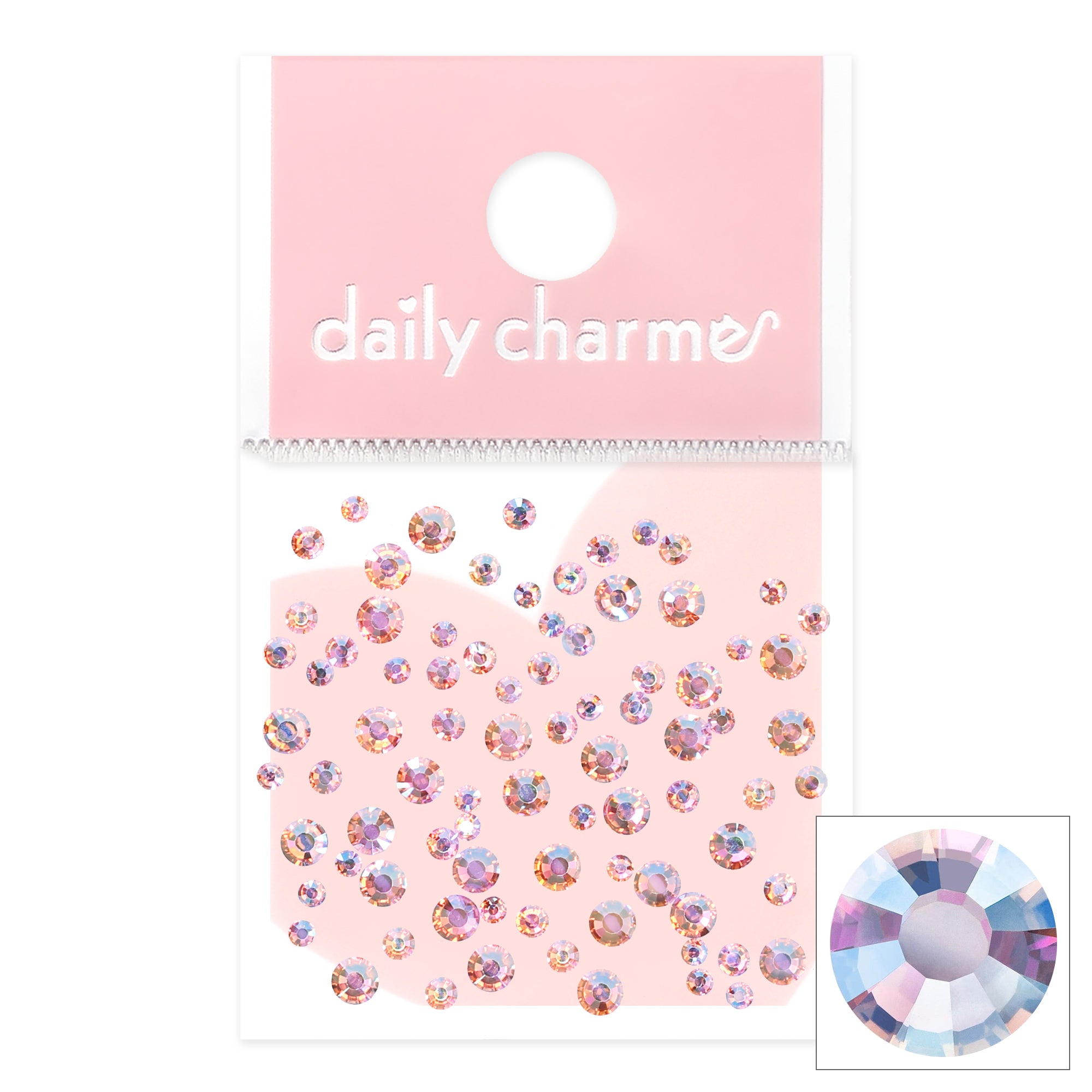 Charme Crystal Round Flatback Rhinestone / Pale Lilac AB Charme Crystal Round Flatback Rhinestone / Pale Lilac AB Orange Pink Nail Art Supply