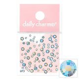 Charme Crystal Round Flatback Rhinestone / Aquamarine AB Blue Nail Art