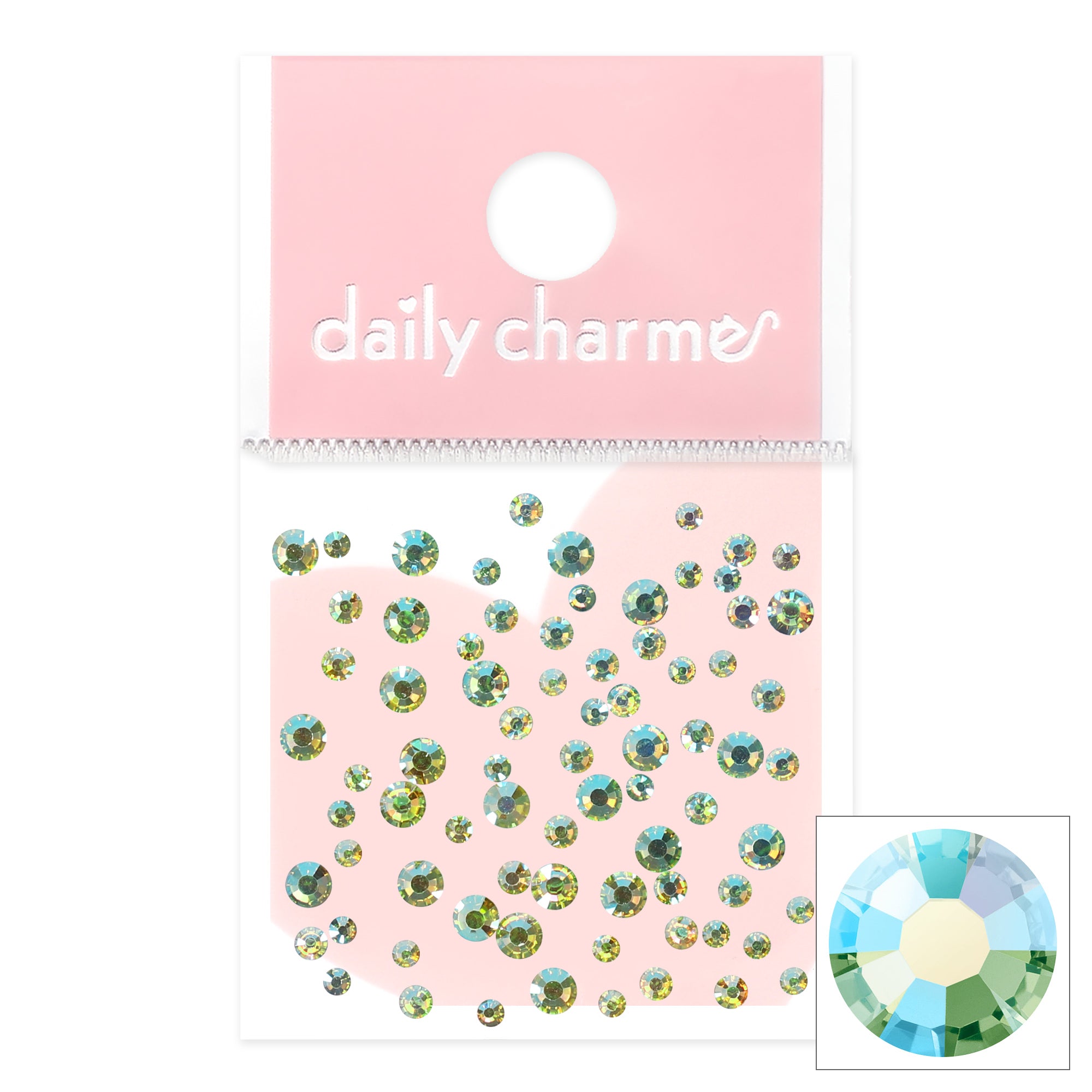 Charme Crystal Round Flatback Rhinestone / Peridot AB Charme Crystal Round Flatback Rhinestone / Peridot AB Light Green Nail Art