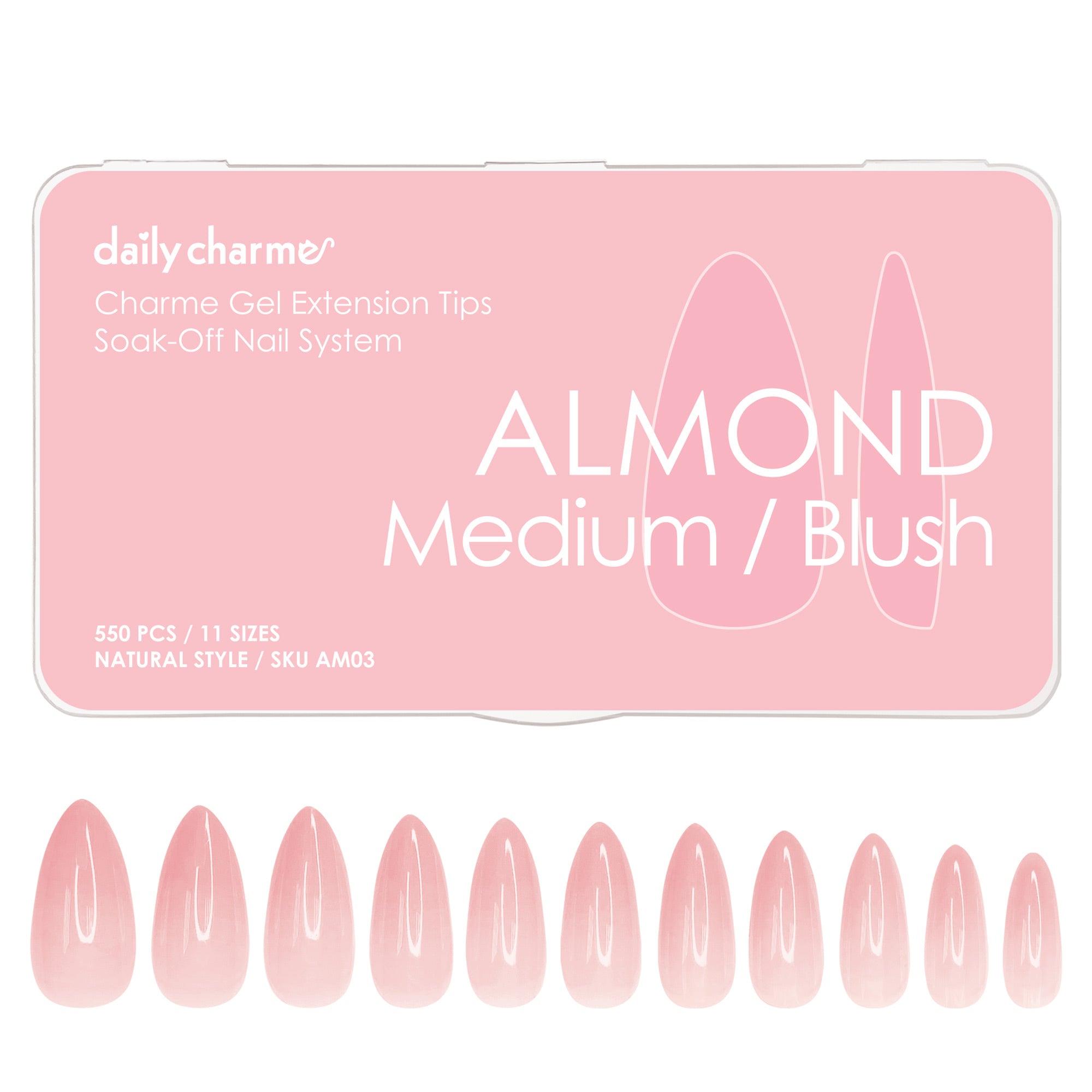 Charme Gel Extension Tips / Almond / Medium / Blush Charme Gel Extension Tips / Almond / Medium / Blush