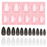 Charme Gel Extension Tips / Almond / Medium / Black White