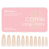 Charme Gel Extension Tips / Coffin / Long / Ivory Nail Chips