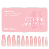 Charme Gel Extension Tips / Coffin / Long / Blush Pink Nail