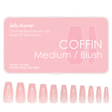 Charme Gel Extension Tips / Coffin / Medium / Blush Pink Nail Chips