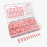 Charme Gel Extension Tips / Coffin / Medium / Blush Pink Nail Chips