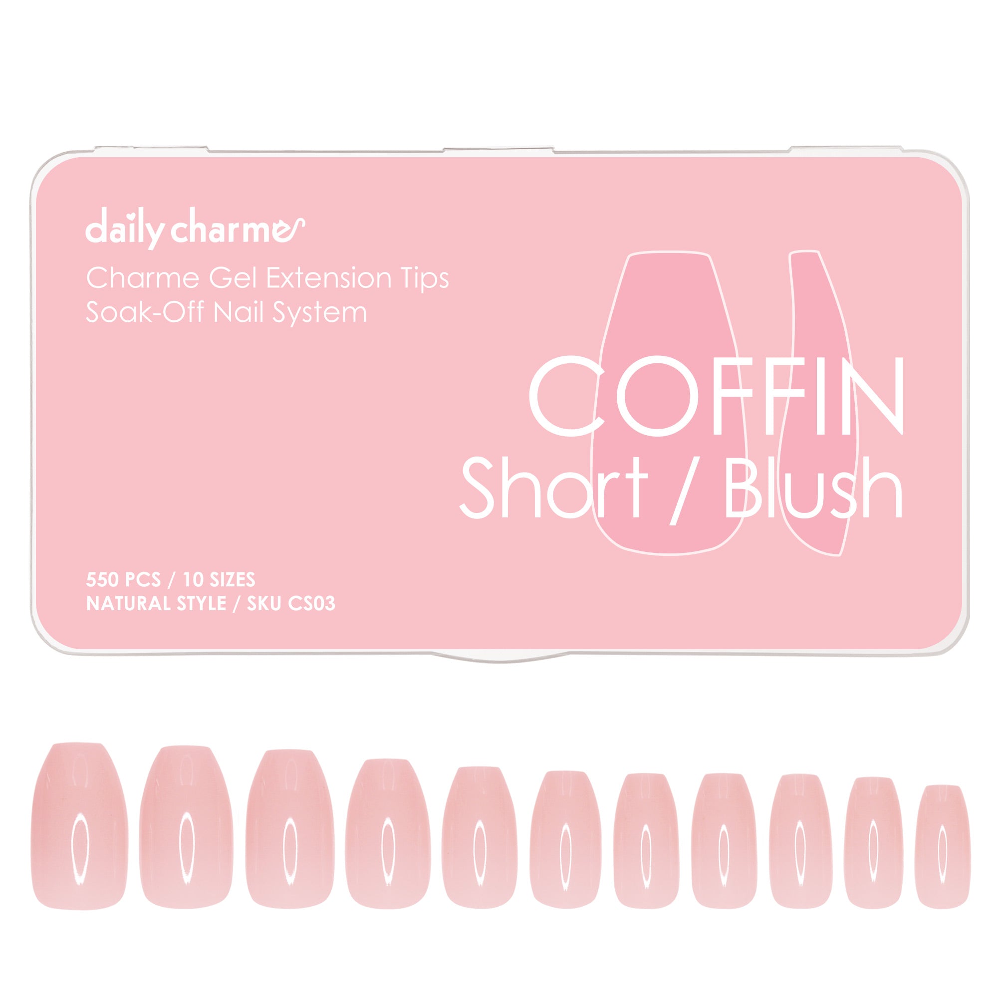 Charme Gel Extension Tips / Coffin / Short / Blush Charme Gel Extension Tips / Coffin / Short / Blush