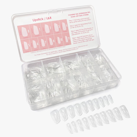 Charme Gel Extension Tips / Lipstick / Medium / Clear Nail Design