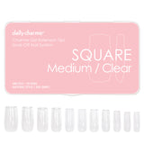 Charme Gel Extension Tips / Square / Medium / Clear Nail Chips