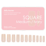 Charme Gel Nail Extension Tips Chips Square / Medium / Ivory