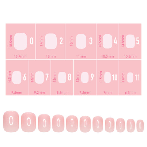 Natural Nail Charme Gel Extension Tips / Squoval / Extra Short / Blush
