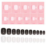 Charme Gel Extension Tips / Squoval / Extra Short / Black White Transparent