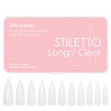 Charme Gel Extension Tips / Stiletto / Long / Clear Nail Chips