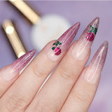 Charme Gel Extension Tips / Stiletto / Long / Ivory Beige Nail Chips