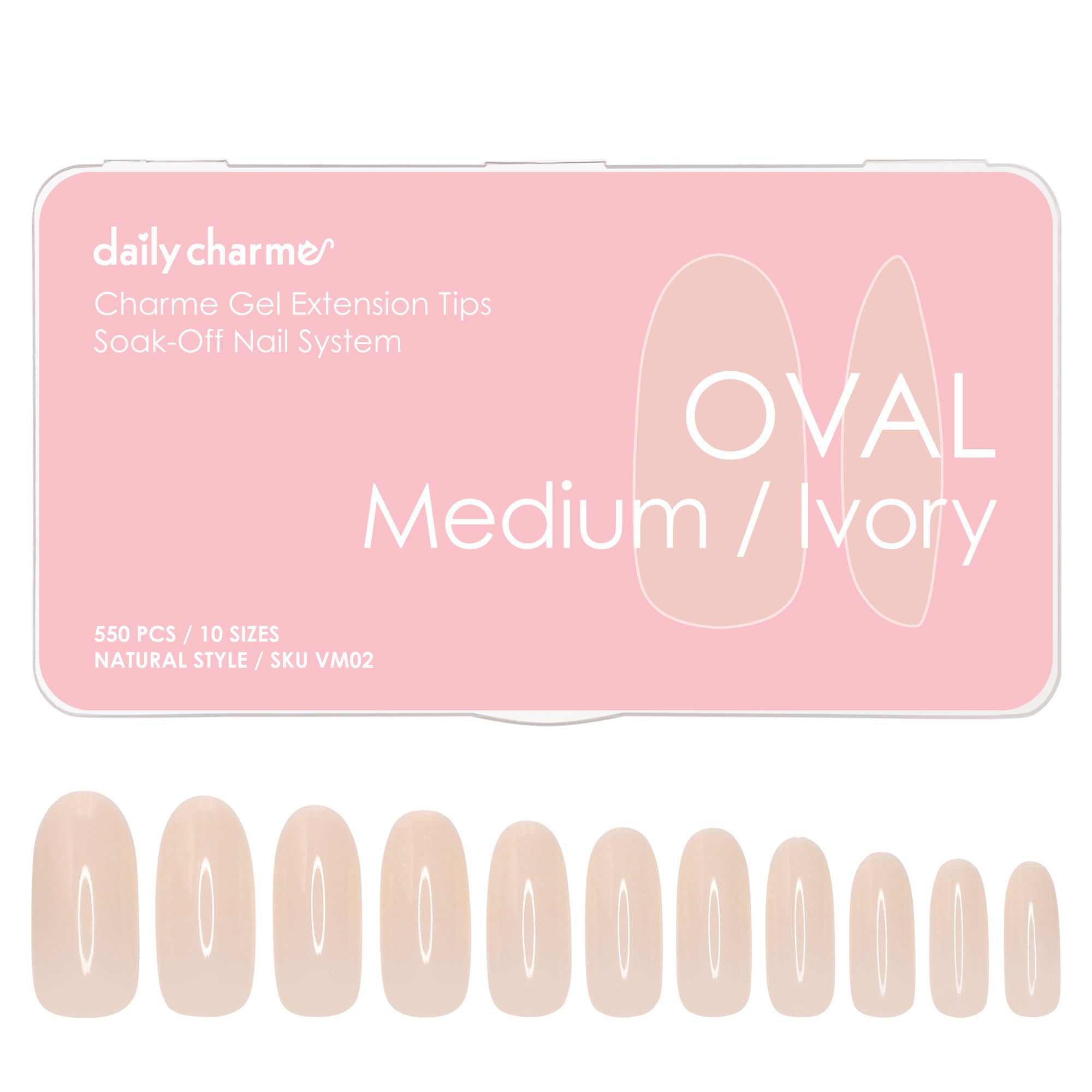 Charme Gel Extension Tips / Oval / Medium / Ivory Charme Gel Extension Tips / Oval / Medium / Ivory Nail