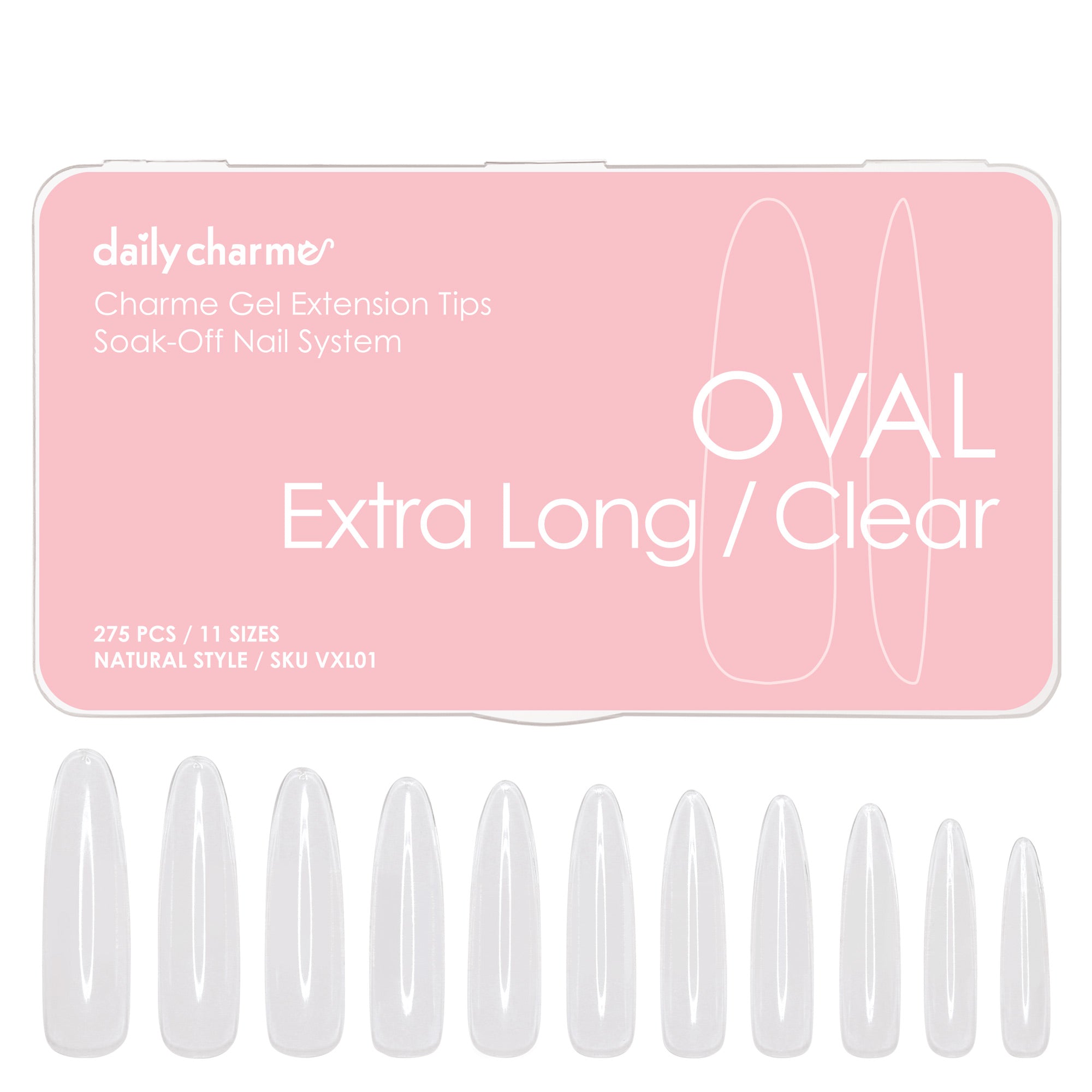 Charme Gel Extension Tips / Oval / Extra Long / Clear Charme Gel Extension Tips / Oval / Extra Long / Clear Nail DIY