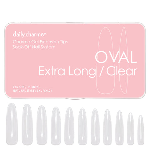 Charme Gel Extension Tips / Oval / Extra Long / Clear Nail DIY