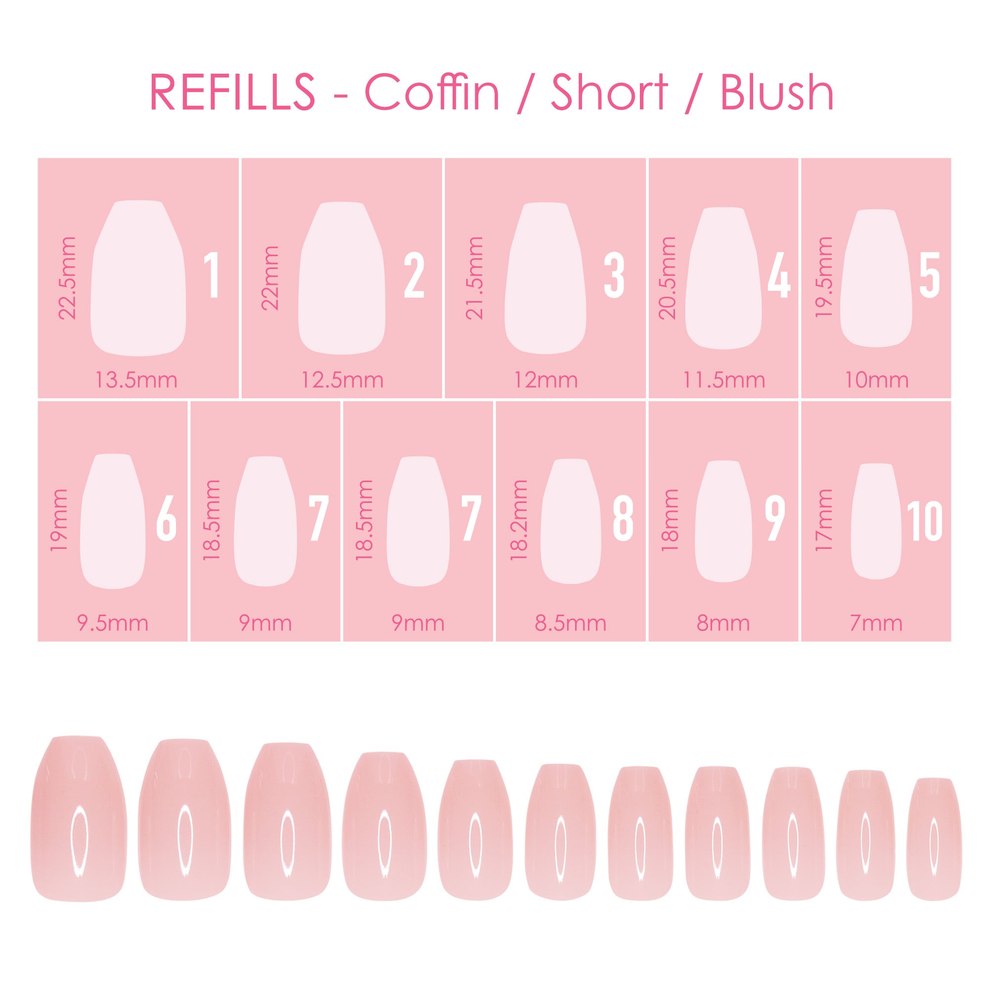 Charme Gel Extension Tips Refill / Coffin / Short / Blush Charme Gel Extension Tips Refill / Coffin / Short / Blush