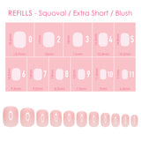 Charme Gel Extension Tips Refill / Squoval / Extra Short / Blush