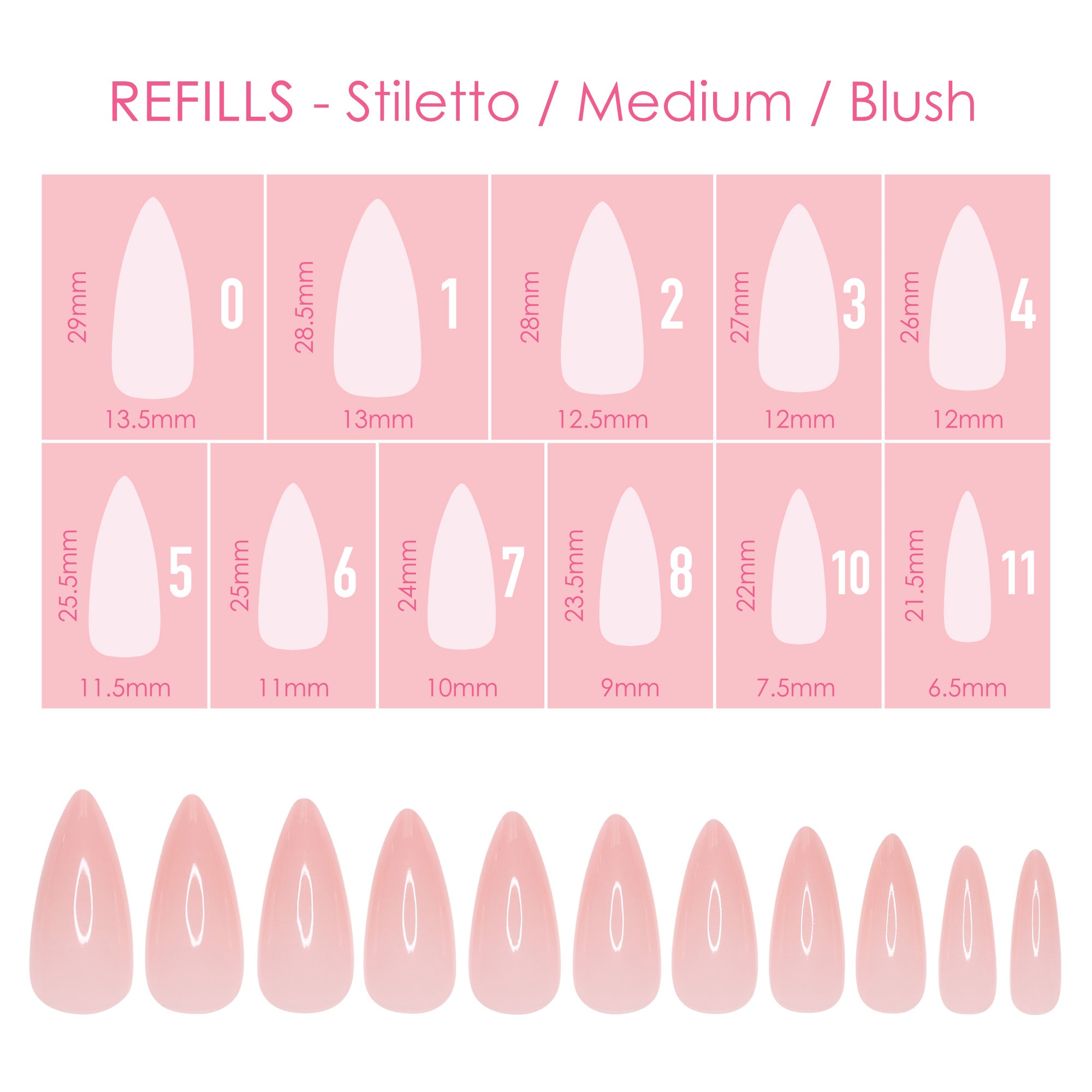 Charme Gel Extension Tips Refill / Stiletto / Medium / Blush Charme Gel Extension Tips Refill / Stiletto / Medium / Blush