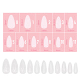 Charme Gel Extension Tips / Almond / Medium / Clear Size Chart