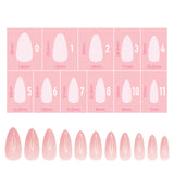 Charme Gel Extension Tips / Almond / Medium / Blush Size Chart