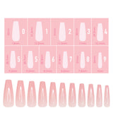 Charme Gel Extension Tips / Coffin / Long / Blush Pink Nail