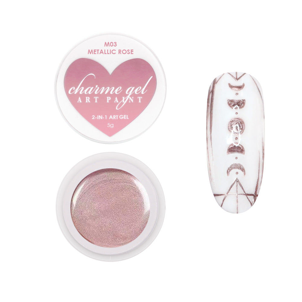 Charme Gel Art Paint / M03 Metallic Rose Charme Gel Art Paint / M03 Metallic Rose Pink Liquid Polish