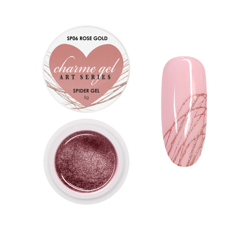 Charme Gel Spider Series / SP06 Rose Gold Metallic Fine Line Nail Art