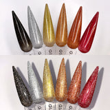 Charme Gel Autumn Twinkle Flash Collection / 6 Colors Black Silver Gold Rose Gold Red Reflective Nail Polish