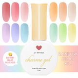 Charme Gel Rainbow Jelly Collection / 12 Colors Pastel Sheer Nail Polish Pink Orange Yellow Green Purple