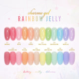 Charme Gel Rainbow Jelly Collection / 12 Colors Pastel Sheer Nail Polish Pink Orange Yellow Green Purple