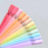 Charme Gel Rainbow Jelly Collection / 12 Colors Pastel Sheer Nail Polish Pink Orange Yellow Green Purple