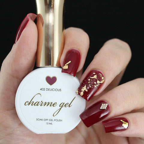Charme Gel Polish / 402 Delicious Dark Burgundy Red Wine