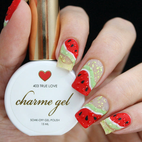 Charme Gel Polish / 403 True Love Classy Red Summer Watermelon Nail Art