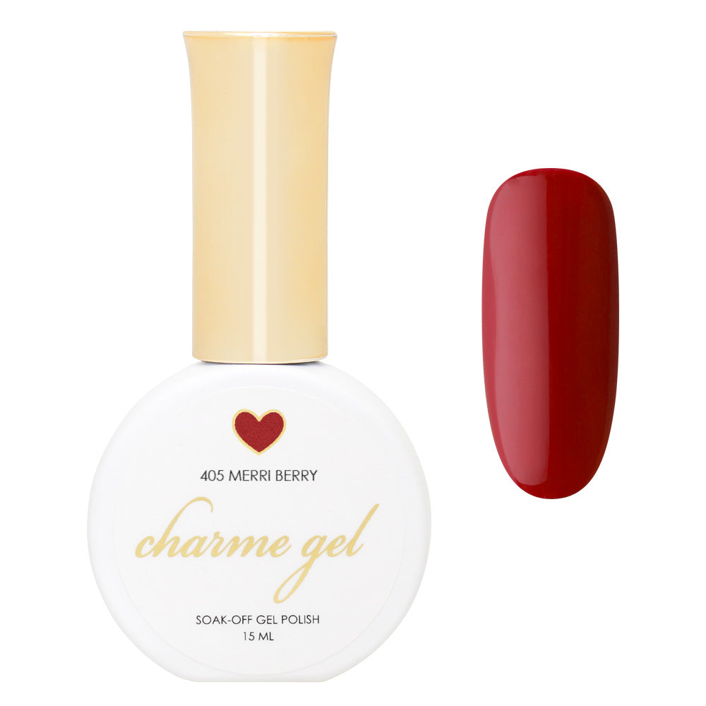 Charme Gel / 405 Merri Berry Warm Deep Red Fall Autumn Nail Polish