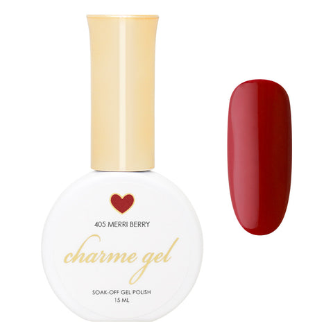 Charme Gel / 405 Merri Berry Warm Deep Red Fall Autumn Nail Polish