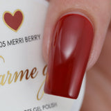 Charme Gel / 405 Merri Berry Warm Deep Red Fall Autumn Nail Polish