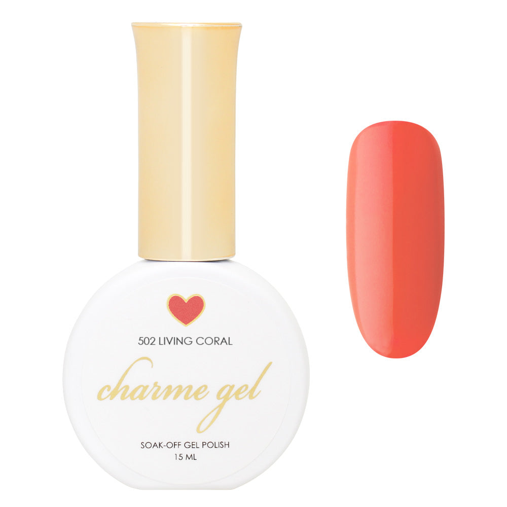 Charme Gel / 502 Living Coral Charme Gel / 502 Living Coral Warm Orange Red Summer Nail Polish