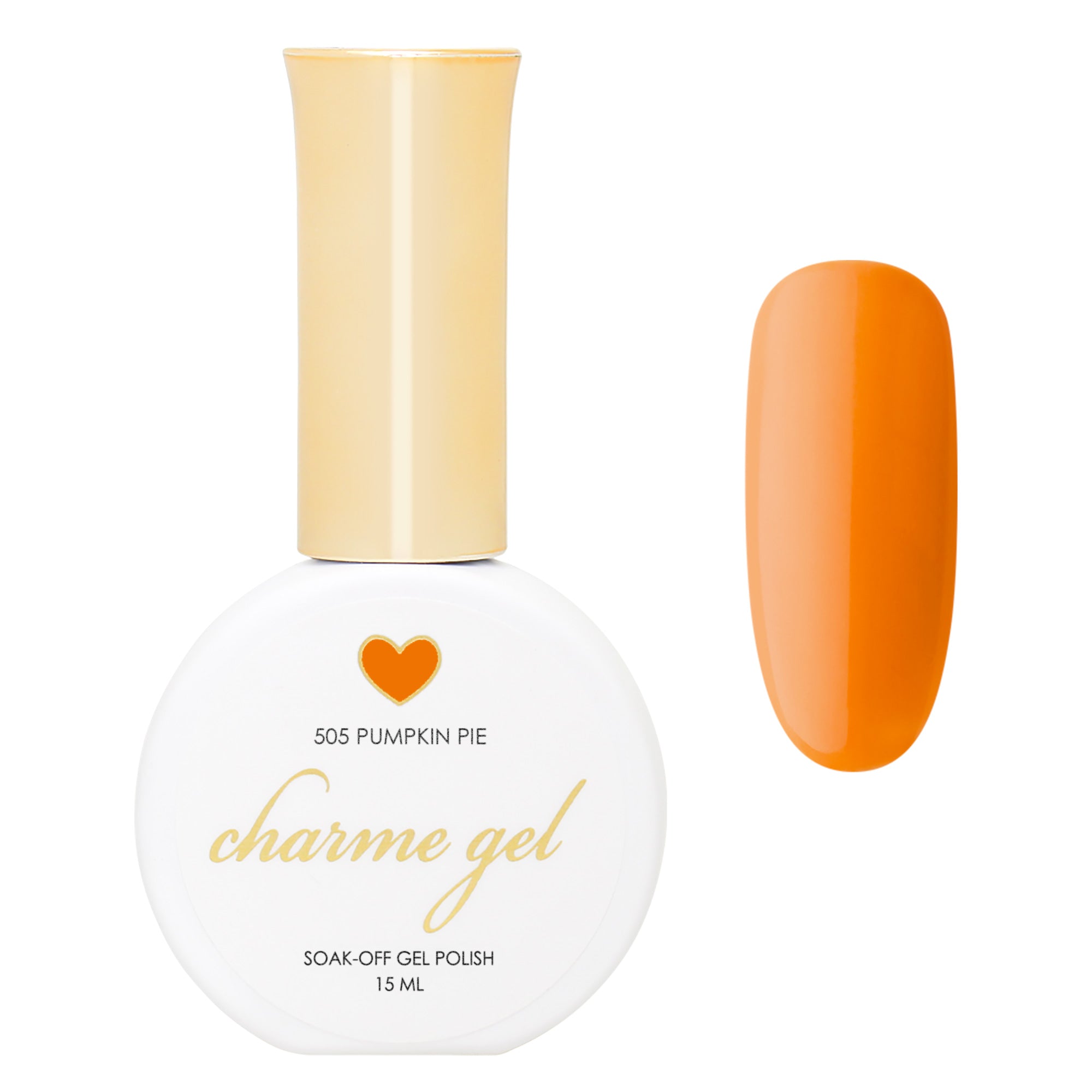 Charme Gel / 505 Pumpkin Pie Charme Gel / 505 Pumpkin Pie Bright Orange Nail Polish Cozy Fall 2022