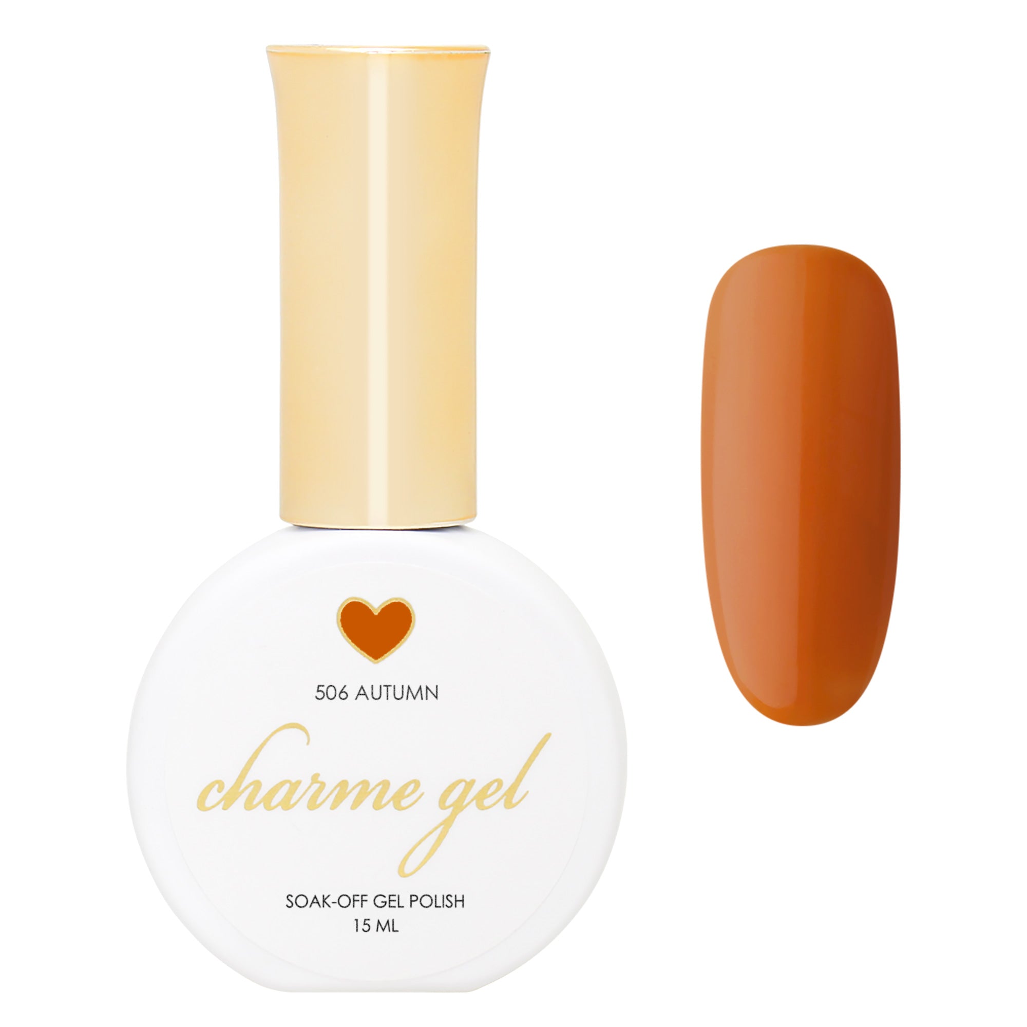 Charme Gel / 506 Autumn Burnt Dark Orange Nail Polish Cozy Fall 2022