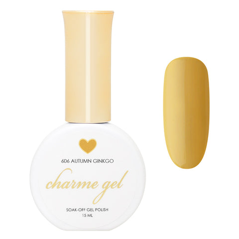 Charme Gel / 606 Autumn Ginkgo Mustard Muted Yellow Fall Nail Polish