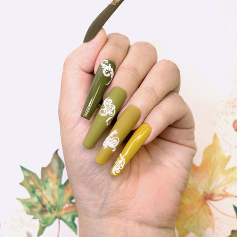 Charme Gel Polish / 608 Lemongrass Yellow Green Fall Nail Polish