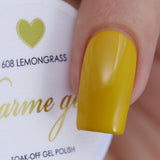 Charme Gel Polish / 608 Lemongrass Yellow Green Fall Nail Polish