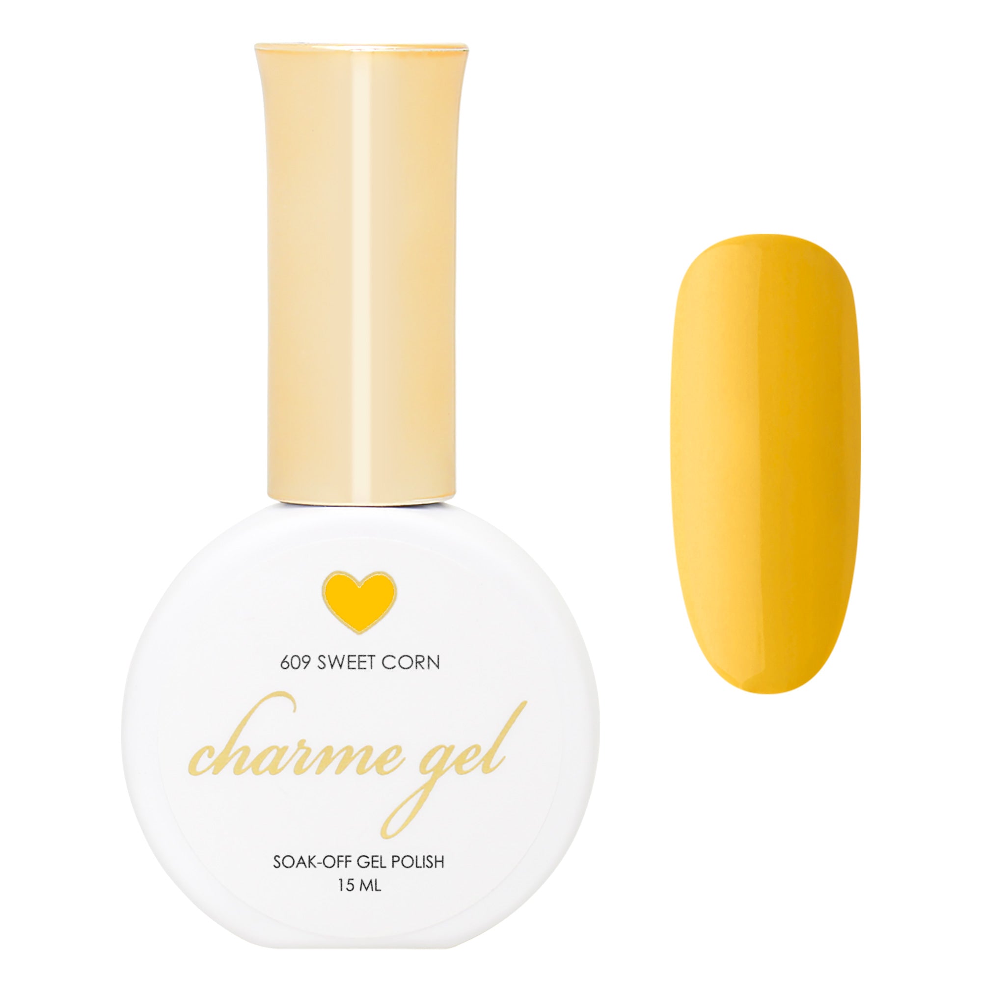 Charme Gel / 609 Sweet Corn Bright Yellow Nail Polish Cozy Fall 2022