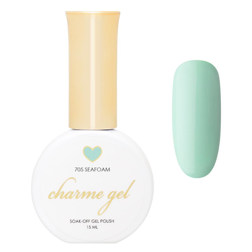 Charme Gel / 705 Seafoam Charme Gel Polish / 705 Seafoam Pastel Turquoise Blue Green Nail Polish