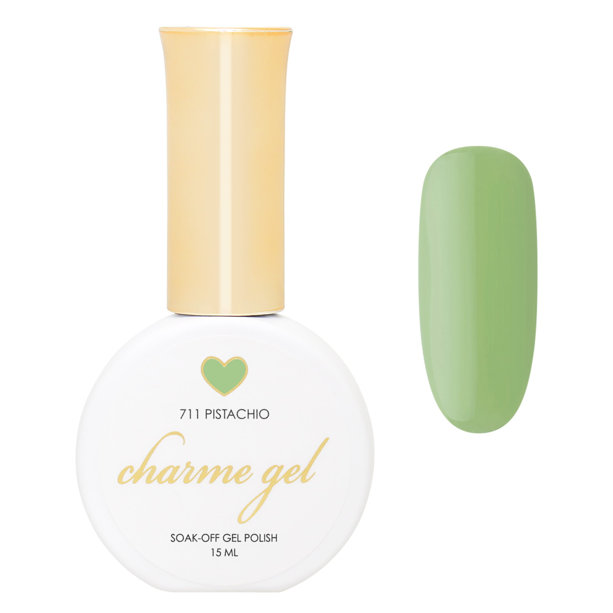 Charme Gel / 711 Pistachio Light Pastel Green Gel Polish