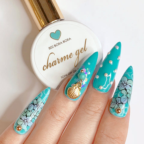 Charme Gel Polish / 802 Bora Bora Turquoise Nails